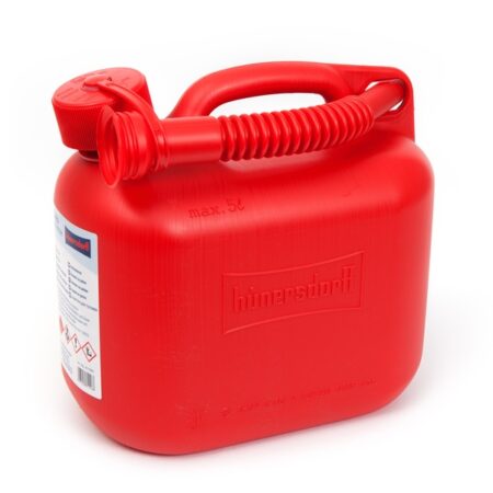 5 litre classic red plastic fuel can for sale